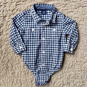 babyGap Size 12-18M Gingham Button Down Onesie